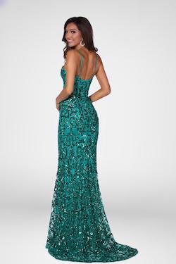 Style 8824 Vienna Green Size 6 Train Sweetheart Pattern Straight Dress on Queenly