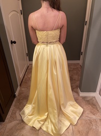 Sherri Hill Yellow Size 6 Ruffles Side Slit Ball gown on Queenly