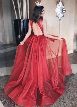 Sherri Hill Red Size 4 Overskirt Backless Train Dress on Queenly