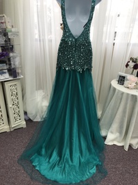 Milano Formals Green Size 2 Backless Jewelled Sequin Mermaid Dress on Queenly