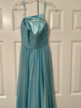 La Femme Blue Size 0 Floor Length Straight Dress on Queenly