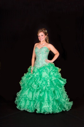 Tiffany Designs Green Size 8 Sweetheart Medium Height Ball gown on Queenly