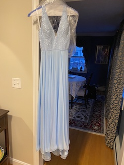 Sherri HIll Light Blue Size 2 Mini A-line Dress on Queenly