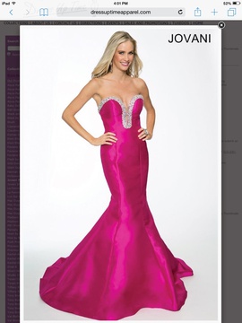 Jovani Pink Size 14 Floor Length Beaded Top Jewelled Mermaid Dress on Queenly
