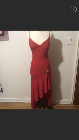 Jovani Red Size 6 Side slit Dress on Queenly