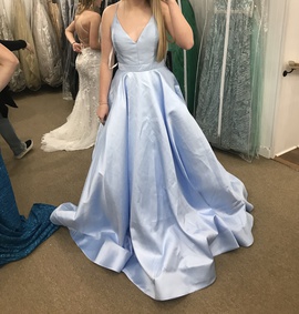 Sherri Hill Blue Size 6 Pockets Ball gown on Queenly