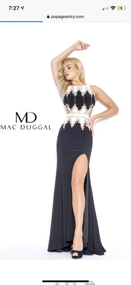 Mac Duggal Black Size 0 Train Cut Out Side slit Dress on Queenly