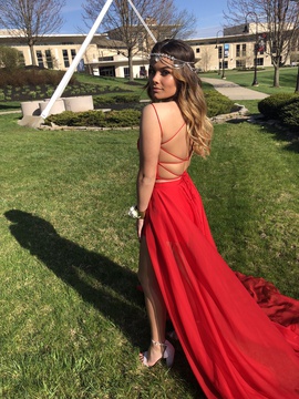 Sherri Hill Red Size 2 Side slit Dress on Queenly