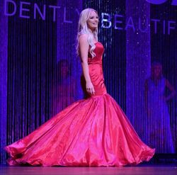 Sherri Hill Red Size 4 Belt Train Strapless Mermaid Dress on Queenly