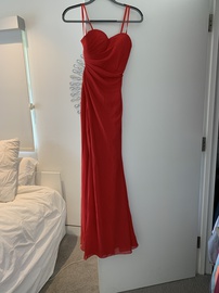 Faviana Red Size 2 Sweetheart Side slit Dress on Queenly