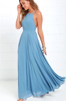 Lulus Blue Size 2 Prom Floor Length Straight Dress on Queenly
