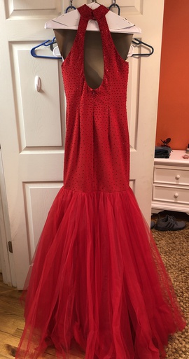 Sherri Hill Red Size 8 Halter Backless Mermaid Dress on Queenly