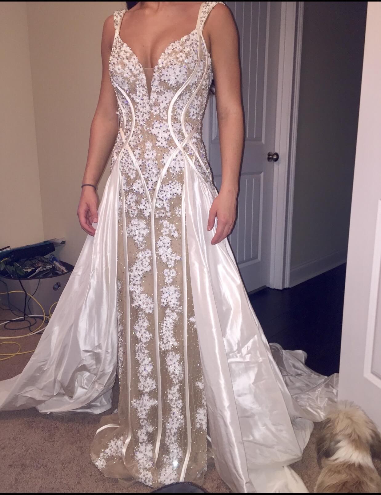 Sherri Hill White Size 6 Custom Backless Ball gown on Queenly