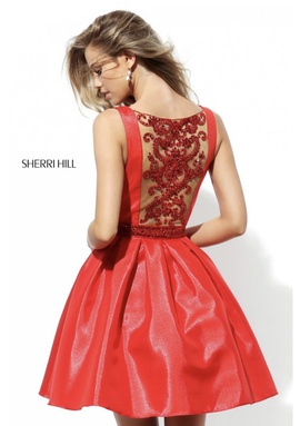 Sherri Hill Red Size 4 Medium Height Cocktail Dress on Queenly