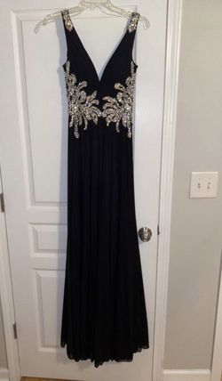 Jovani Black Size 2 Sequined Floor Length Pageant Straight Dress on Queenly