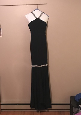 Jovani Black Size 0 Prom Jersey Halter Mermaid Dress on Queenly
