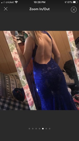 Jovani Royal Blue Size 2 Halter Backless Mermaid Dress on Queenly