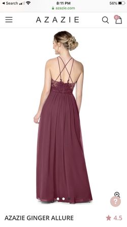 Azazie Red Size 6 Side slit Dress on Queenly