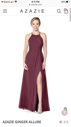 Azazie Red Size 6 Side slit Dress on Queenly