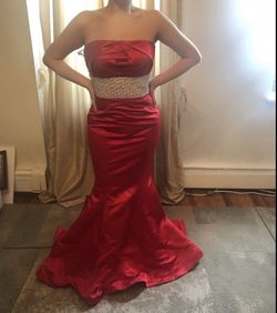 Jovani Red Size 12 Floor Length 50 Off Ball gown on Queenly