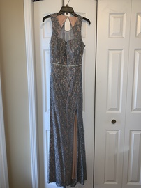 Silver Size 10 Side slit Dress on Queenly