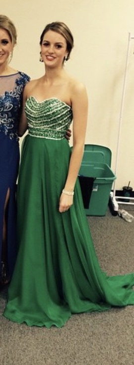Sherri Hill Green Size 0 Medium Height A-line Dress on Queenly