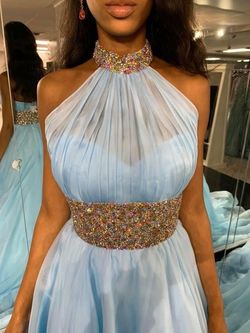 Style S03792 Jovani Blue Size 4 Custom S03792 Tall Height Floor Length Ball gown on Queenly