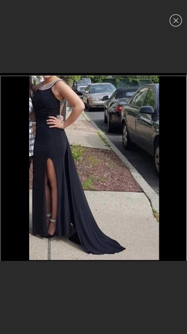 Jovani Black Size 2 Side slit Dress on Queenly