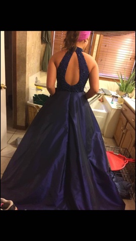 Sherri Hill Blue Size 10 Prom Ball gown on Queenly