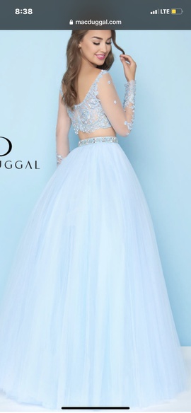 Mac Duggal Blue Size 8 A-line Dress on Queenly