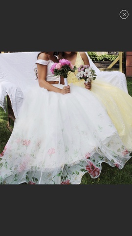 Sherri Hill White Size 0 Prom Silk Floral Ball gown on Queenly