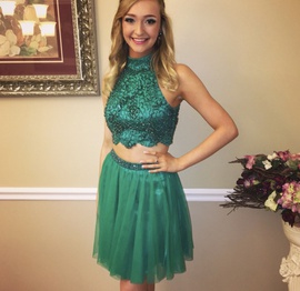 Sherri Hill Green Size 2 Two Piece Cocktail Dress on Queenly