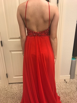 Jovani Red Size 0 Halter Jewelled Sequin Straight Dress on Queenly