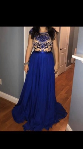Sherri Hill Royal Blue Size 10 Prom Backless A-line Dress on Queenly