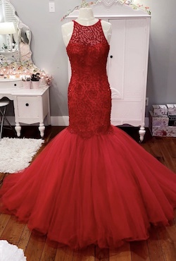 Sherri Hill Red Size 0 Tulle Pageant Prom Mermaid Dress on Queenly