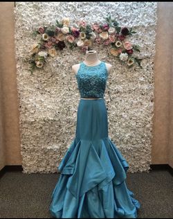 ENVIOUS COUTURE PROM BY KARISHMA 17276 Blue Size 14 Mermaid Dress on Queenly