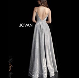 Jovani Silver Size 2 Side Slit Prom A-line Dress on Queenly