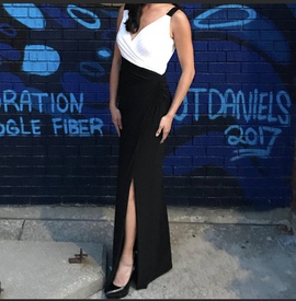 Ralph Lauren Black Size 6 Floor Length Jersey Side slit Dress on Queenly