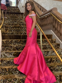 Jovani Pink Size 4 Floor Length Sequined Jewelled Mermaid Dress on Queenly