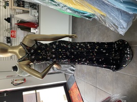 Primavera Black Size 4 Jewelled V Neck Fitted Side slit Dress on Queenly