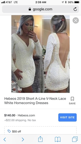 Hebeos White Size 0 Homecoming Backless Cocktail Dress on Queenly