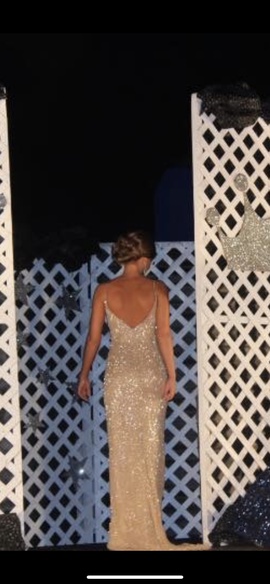 Sherri Hill Gold Size 4 Jewelled Pageant Backless Straight Dress on Queenly