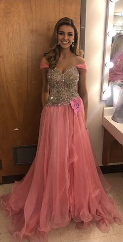 Sherri Hill Pink Size 4 Sequin A-line Dress on Queenly