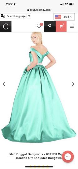 Mac Duggal Green Size 10 Belt Ball gown on Queenly