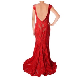 Jovani Red Size 4 Prom Train Dress on Queenly