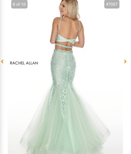 Rachel Allan Green Size 2 Halter Backless Mermaid Dress on Queenly