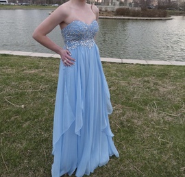 Sherri Hill Blue Size 0 Fitted A-line Dress on Queenly
