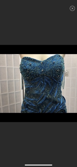 Fiesta Blue Size 10 Jewelled Mermaid Dress on Queenly