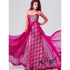 Mac Duggal Hot Pink Size 6 Overskirt A-line Dress on Queenly