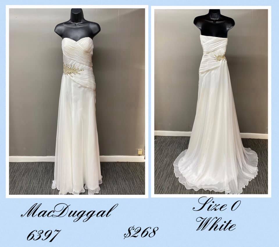 Mac Duggal White Size 0 Sweetheart Tall Height A-line Dress on Queenly